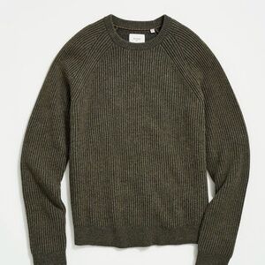Billy Reid Men's Ribbed Crewneck Sweater in Olive